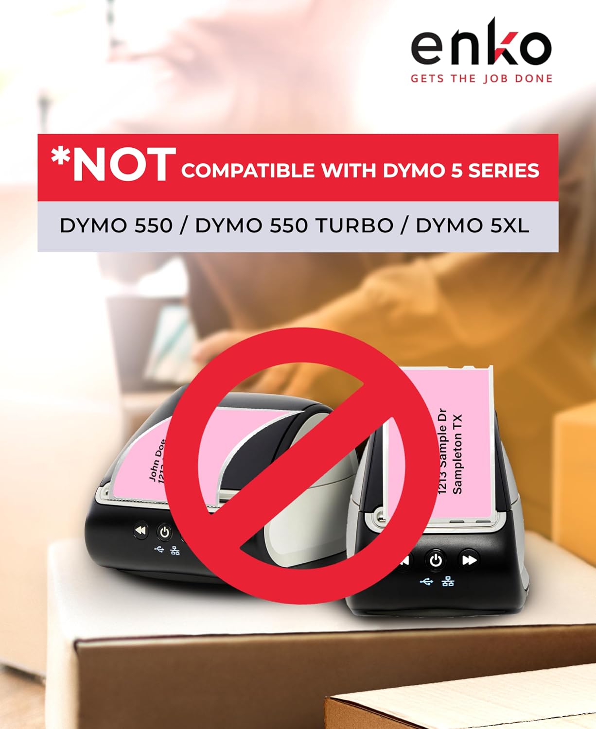 enKo [6 Rolls, 1800 Direct Thermal Labels] Pink Colored Compatible for Dymo 30256 Label (2-5/16 x 4") Use with Dymo, Rollo Thermal Printer as Shipping & Mailing Labels