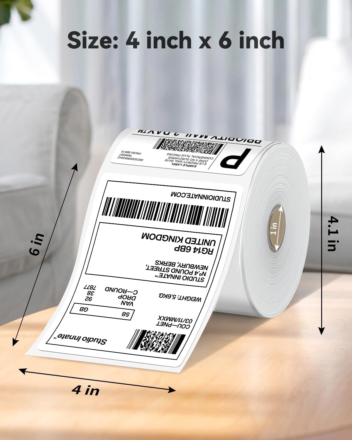 4x6 Thermal Labels, Shipping Address Label, Compatible with Most Thermal Printers, (Pack of 1000 4x6 Shipping Roll), Commercial Grade