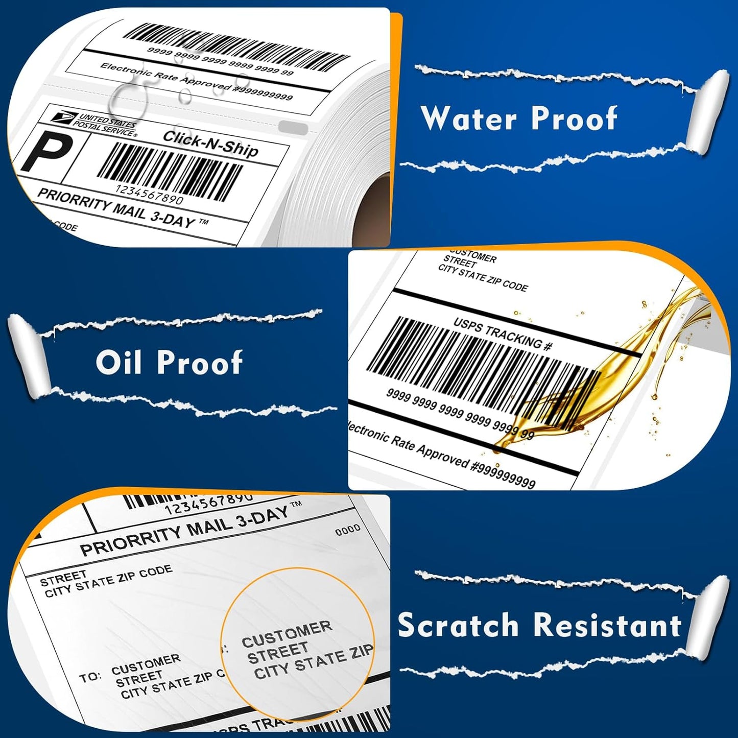 L LIKED 30 Rolls Compatible with Dymo 1744907 Internet Postage Labels 4" x 6" Shipping Labels Compatible with Rollo, DYMO 4XL & Zebra Desktop Printers (220 Labels Per Roll)