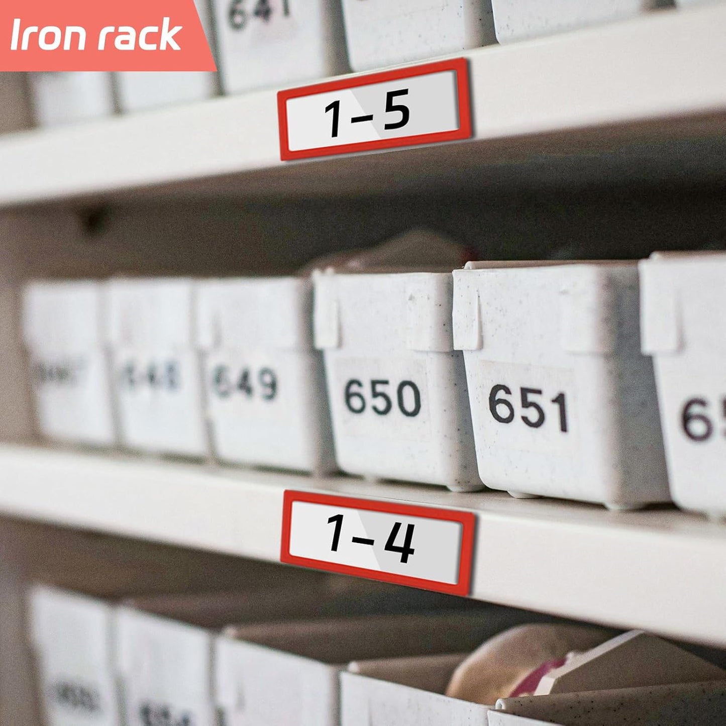 20Pcs Magnetic Plastic Label Holder 1.5x4 inch for Supermarket Store Price Tag Metal Shelf File Storage Cabinet Drawer Label Tag Resuable with 8 Color Chalk Makers, 20Pcs White Paper (Red)