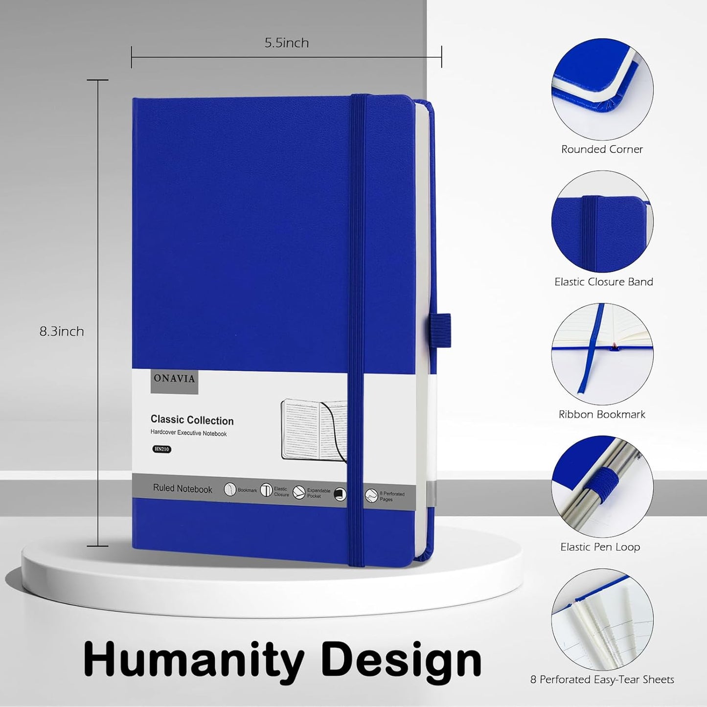 4 Pack Lined Journal Notebooks for Work, Travel, College, A5 Size 100 GSM Thick Paper, Classic Ruled, Hardcover Notepad for Writing 160 Pages, 5.5 x 8.3 inch - 4 Deep Multicolors