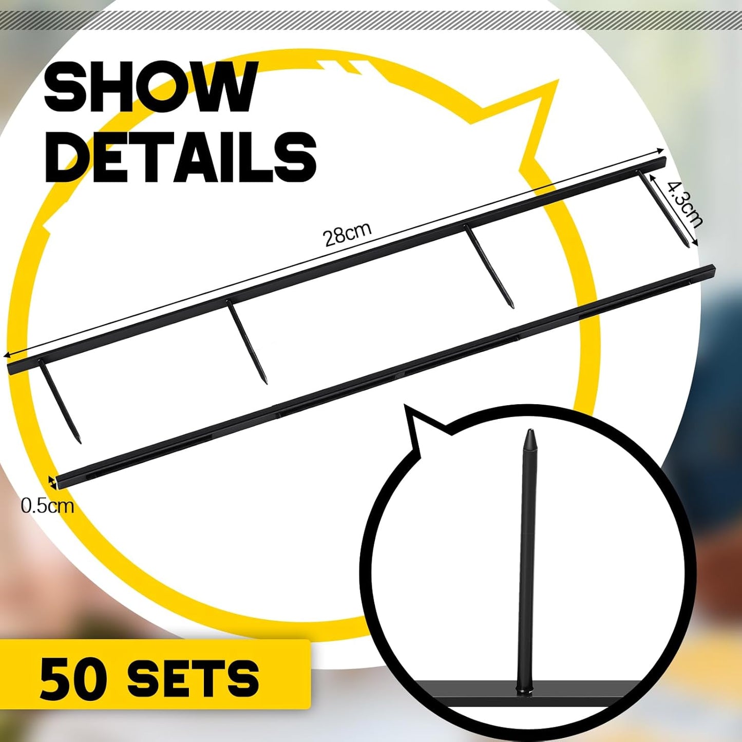 Marspark 50 Packs Binding Spines Reclosable 11'' Long 1.7" Depth 4 Pin Spines Binder Combs 150 Sheet Capacity Binding Strips, Black