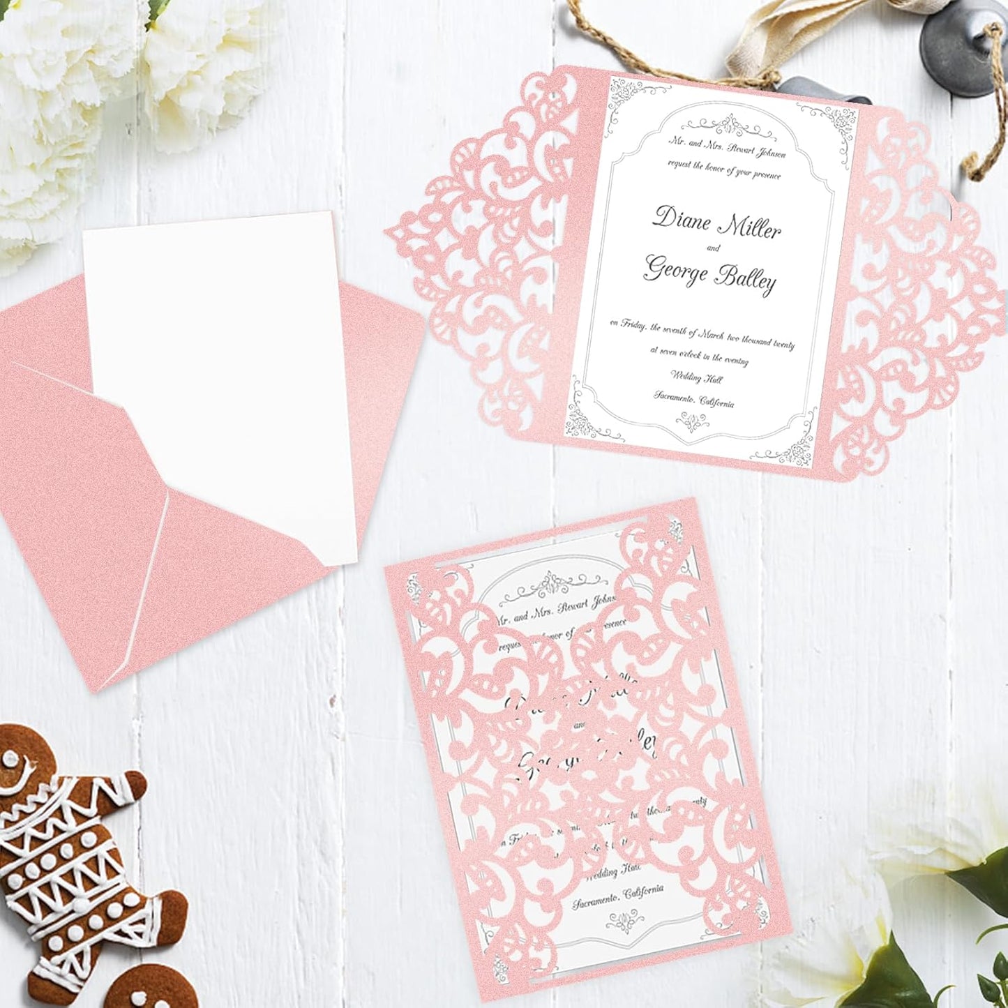 100 Sheets Pink Shimmer Cardstock 8.5 x 11 Iridescent Paper, Goefun 80lb Card Stock Printer Paper for Invitations, Valentines Day, Crafts, DIY Cards