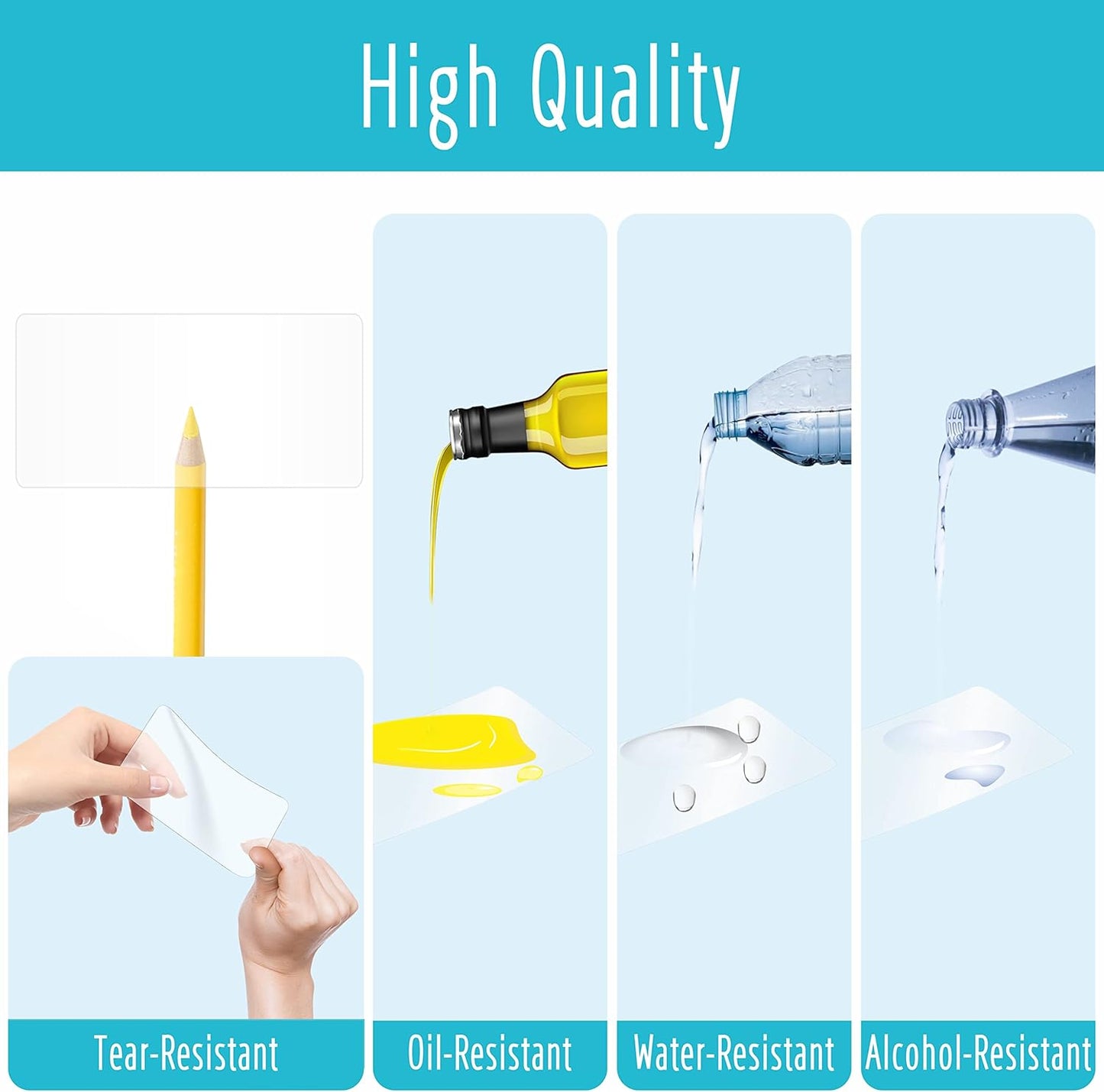 500 PCS Label Protector, Transparent Waterproof Clear Wafer Seal Stickers for Protecting Package Envelope Mail Barcodes, Numbers and Stickers Mega Bundle with Perforation Line in Roll (4 x 2 inch)