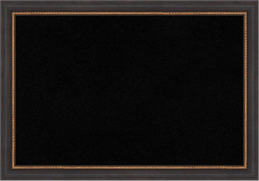 Amanti Art Black Cork Board for Wall, 19x27 Vision Board with Black Wood Frame, Medium Corkboard Office Decor for Home Organization, Traditional Corkboard Pinboard to Display Items for Home