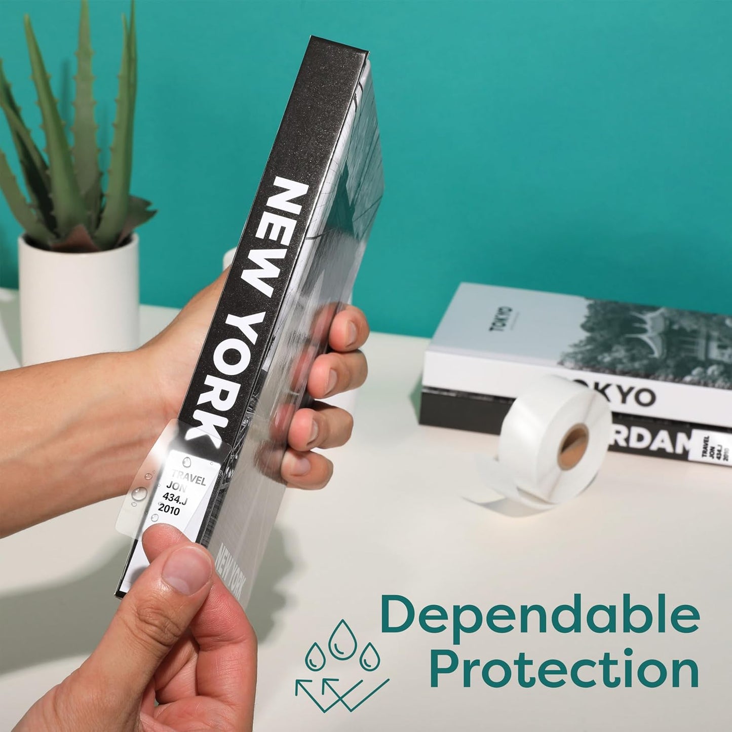 Aegis Adhesives - 1" X 2" Clear Label Stickers - Protective Covers for Barcodes and Addresses, Sealing Envelopes, and More (1 Roll, 500 Labels/Roll)