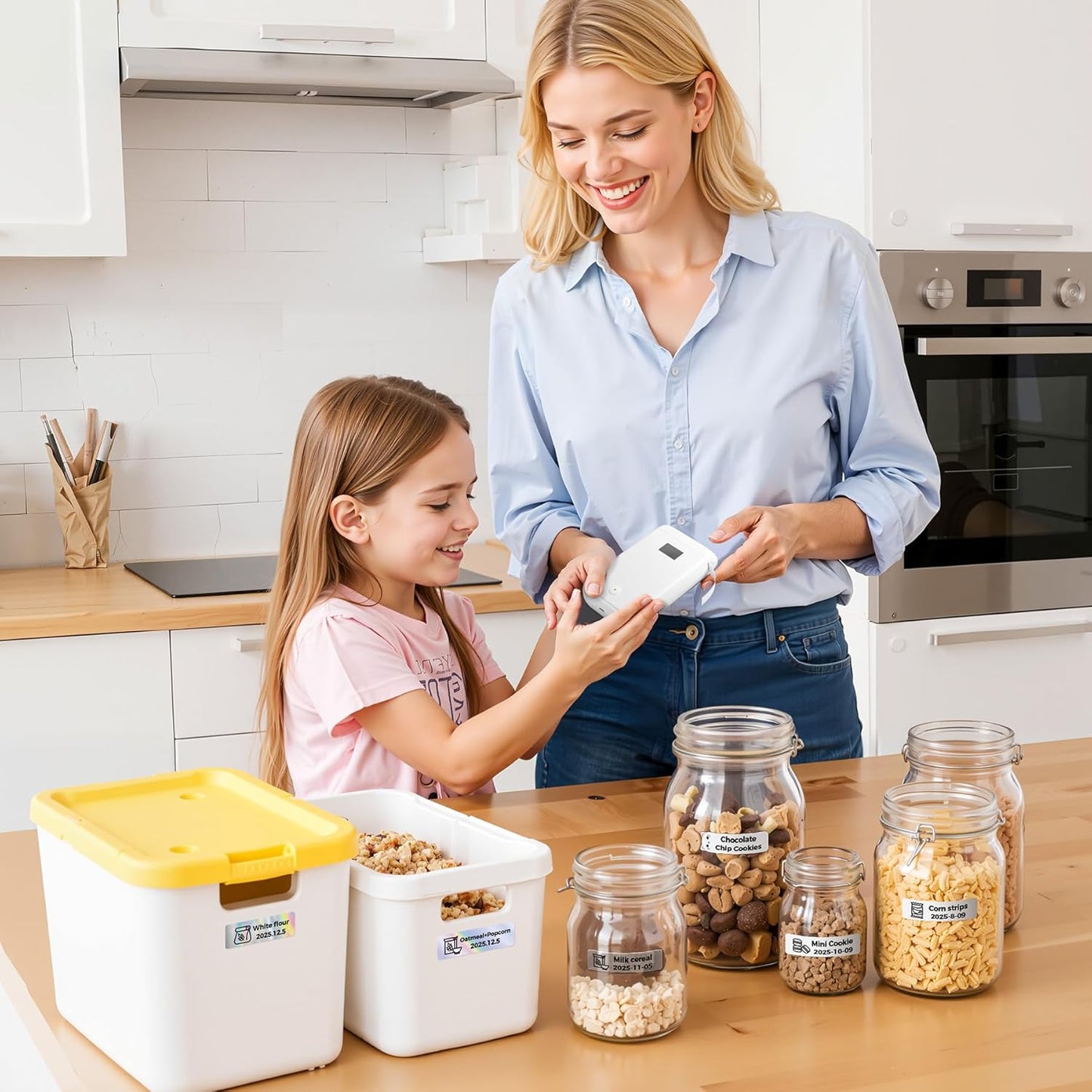Label Maker, Label Maker Machine with Tape, Portable Bluetooth Label Printer with Little Space, Mini D10 Label Machine with Multiple Personalized Templates for Family School