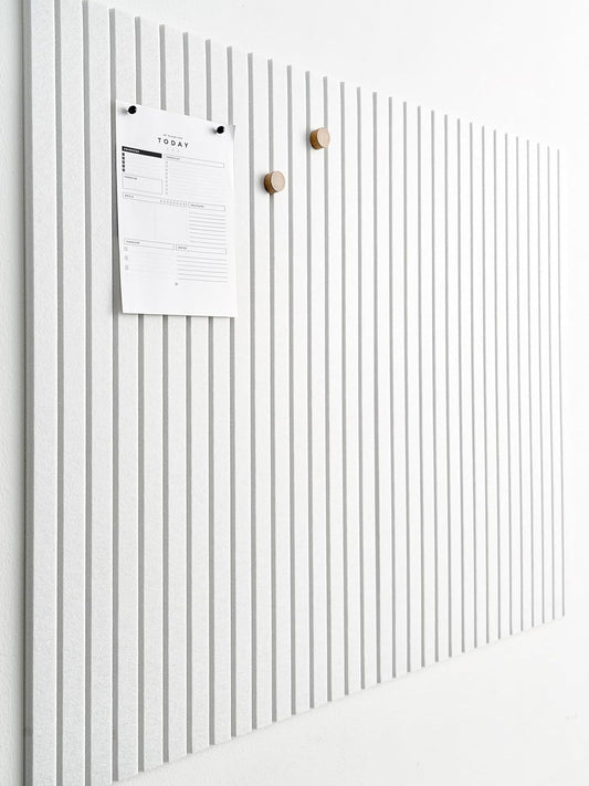 Large Cork Boards for Walls Black Felt Board Alternative - Slat Wall Paneling, Felt Bulletin Board Tiles for Office Decor, Push pin Board Office Wall Organizer -12-Pack (Milky White)