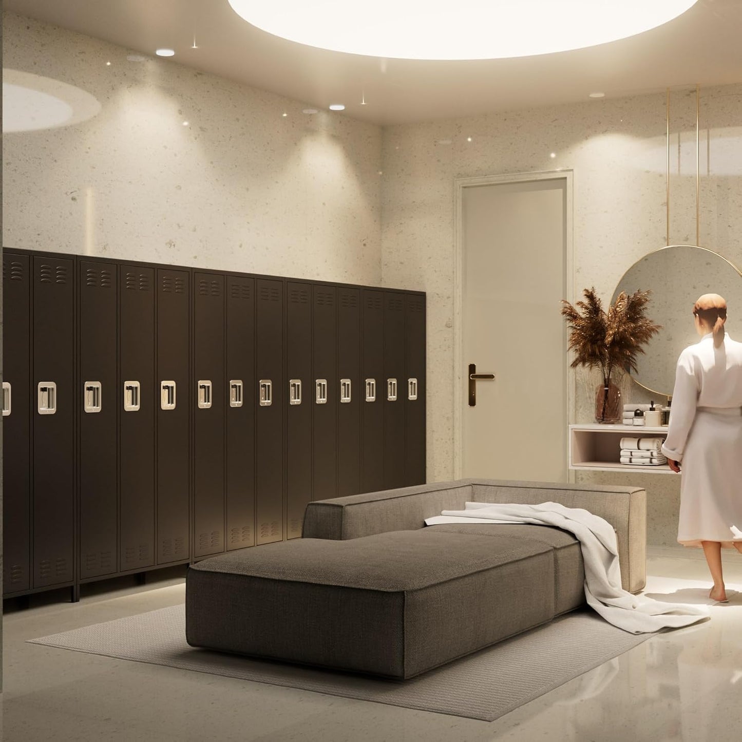 3 Doors Metal Lockers for Employees with Lock, Metal Locker with 9 Hooks for School Garage Office Gym Home,Assembly Required,Black