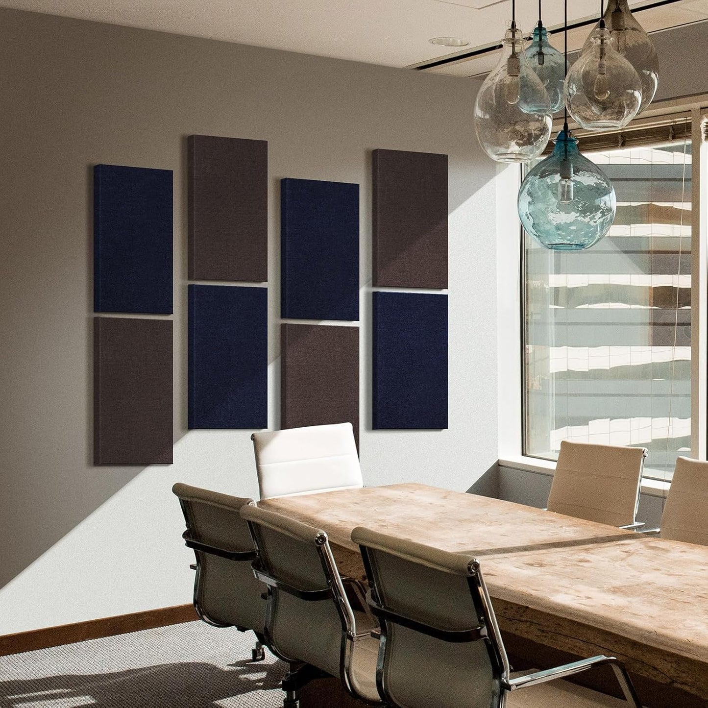 UMIACOUSTICS 2 PCS Acoustic Panels, Fiberglass Sound Absorbing Wall Panels, Self-adhesive Sound Proof Panels for Studios, Office, Home Theater.Coffe-Color