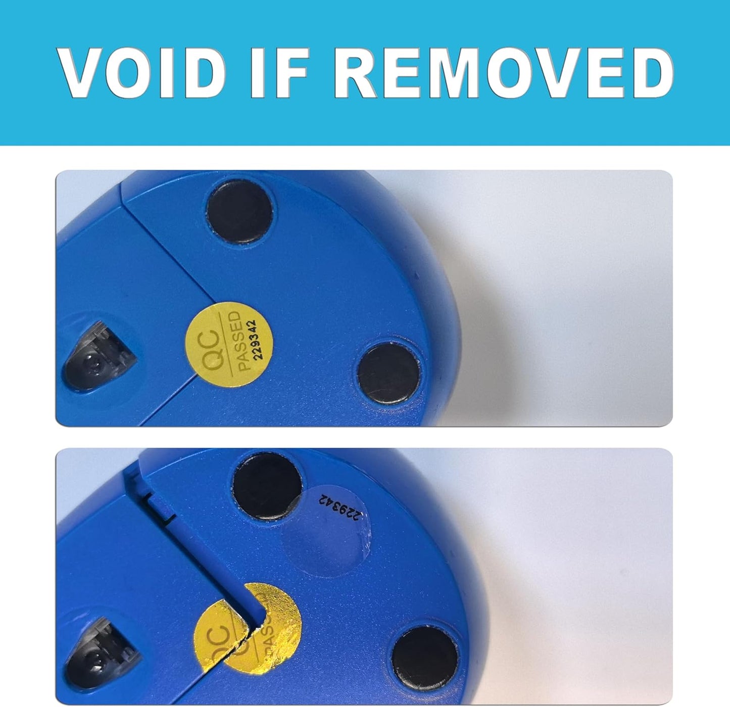 1100pcs 0.39 inch QC Passed Tamper Proof Stickers Silver High Security Tamper Evident Warranty Void Hologram Labels w/Unique Sequential Serial Numbering