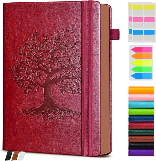 Vintage Leather Journal - 300 Page Lined Journal Notebook with Numbered Pages,A5 Notebook for Women Men,Travel Diary,Daily Journal for Writing, Note Taking, School & Work (5.8" x 8.3")