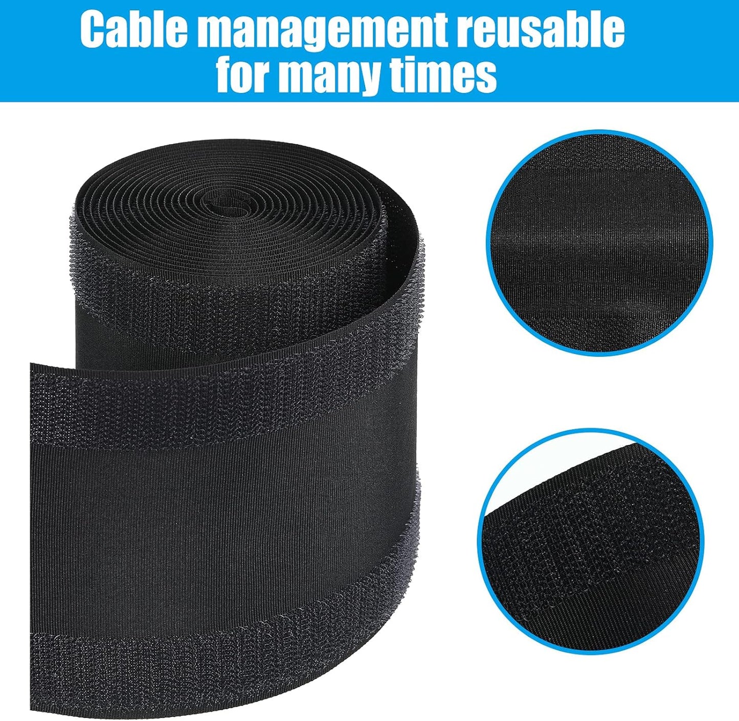 WILLBOND Carpet Cord Cover Cable Grip Floor Cover Cable Protector Management Only for Commercial Office Carpet(Black,29.53 ft)