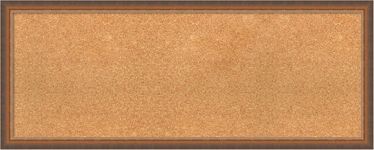 Amanti Art Natural Cork Board for Wall, 16x40 Vision Board with Bronze Frame, Medium Corkboard Office Decor for Home Organization, Modern Corkboard Pinboard to Display Items for Home Organization in