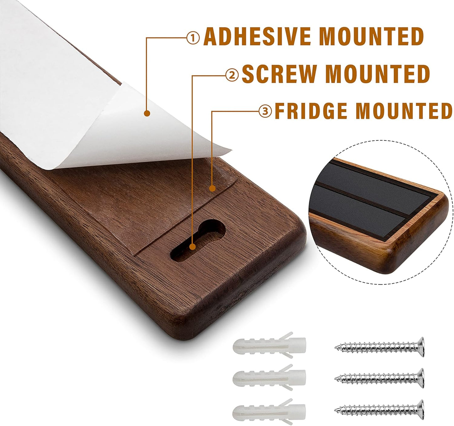 Magnetic Knife Strips, Magnetic Knife Holder for Wall 16 Inch, Acacia Wood Knife Magnetic Strip Use as Knife Bar, Knife Holder for Kitchen Utensil Organizer