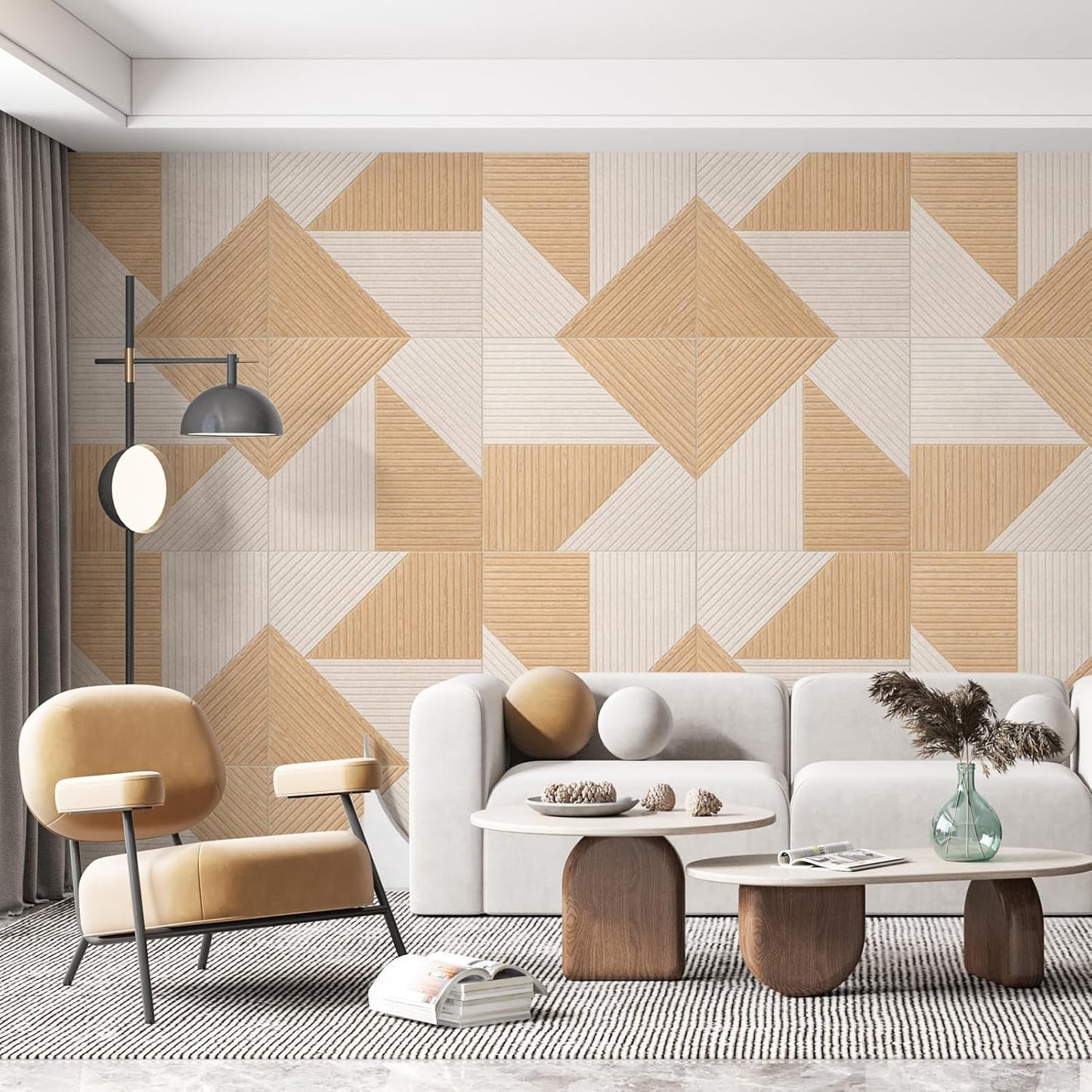 Art3d 6-Pack Self-Adhesive Acoustic Wall Panels for Home Décor, 24 x 24 Inch Soundproofing Panels for Office Studio Bedroom - High Noise Absorption Polyester Fiber, Dawn