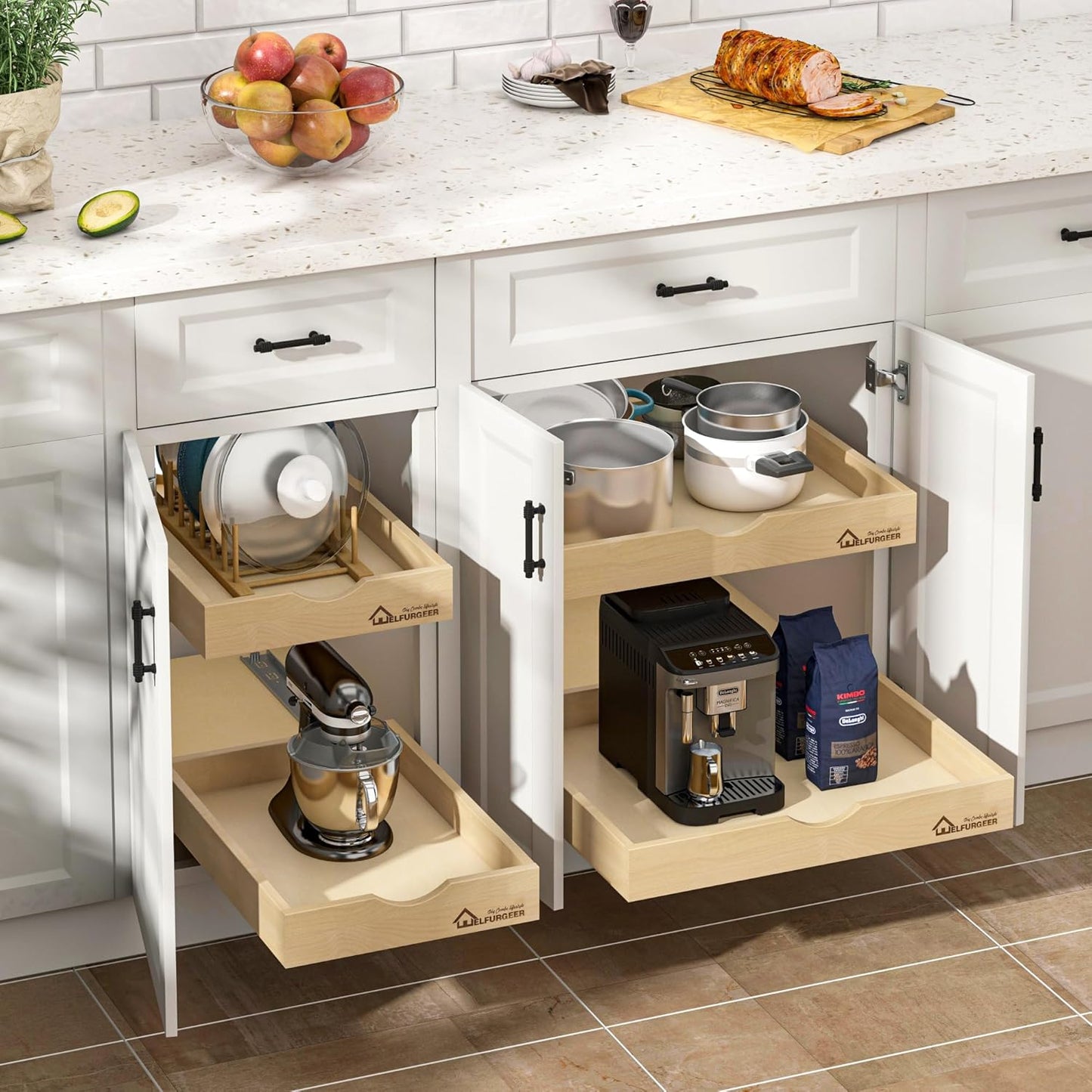 WelFurGeer Soft Close Pull Out Drawers for Cabinets, 11" W x 22" D Pull Out Cabinet Drawer with Heavy Duty Slides, Pull Out Cabinet Organizer, Cabinets Roll Out Drawers, Pull-Out Home Organizers