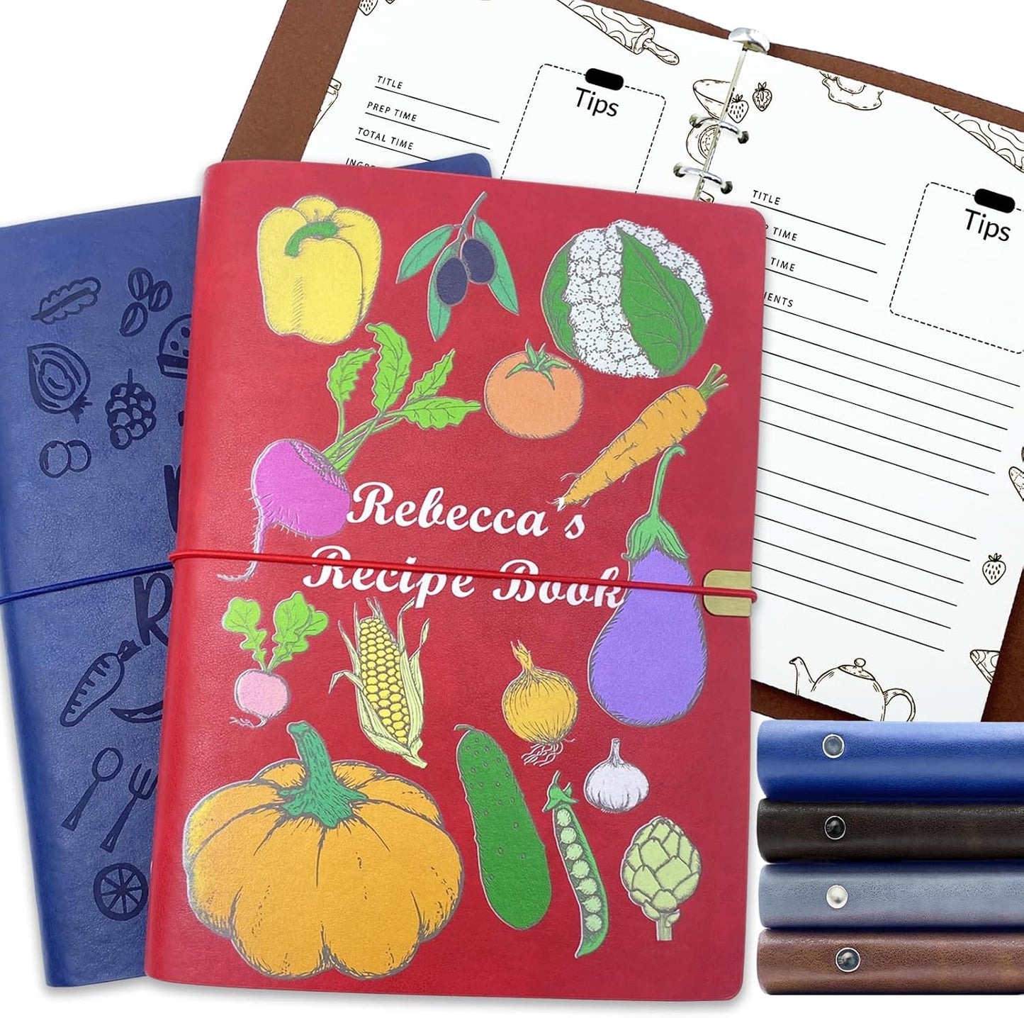 ubjva Personalized Recipe Book Custom Printed Leather Recipe Book to Write in Your Own Recipes Family Cookbooks Journal for Mom Dad Wife Daughter