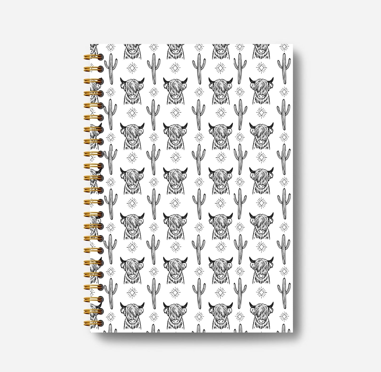 Western Cow Journal Notebook Spiral - Cow Spiral Journal Notebook, Western School Office Supplies, Cow Office Supplies with 164 Pages, Funny Office Gifts, 5.5×8.3