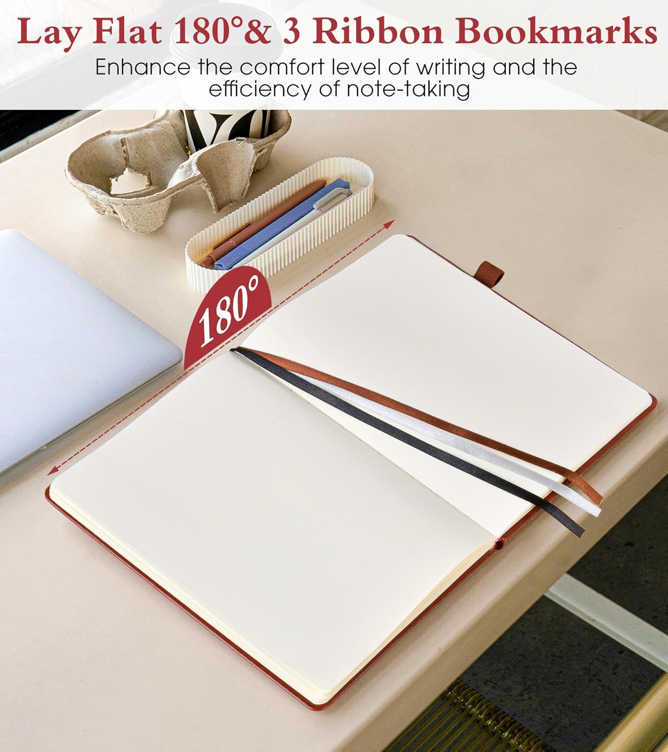 Blank Journal Notebook for Women Men,160 Pages,Inner Pocket,A5 Hardcover Sketchbook for Drawing, Sketch book, Unlined Notebooks for School,Work,Travel Journals for Writing 5.8"x8.5" (Brown)