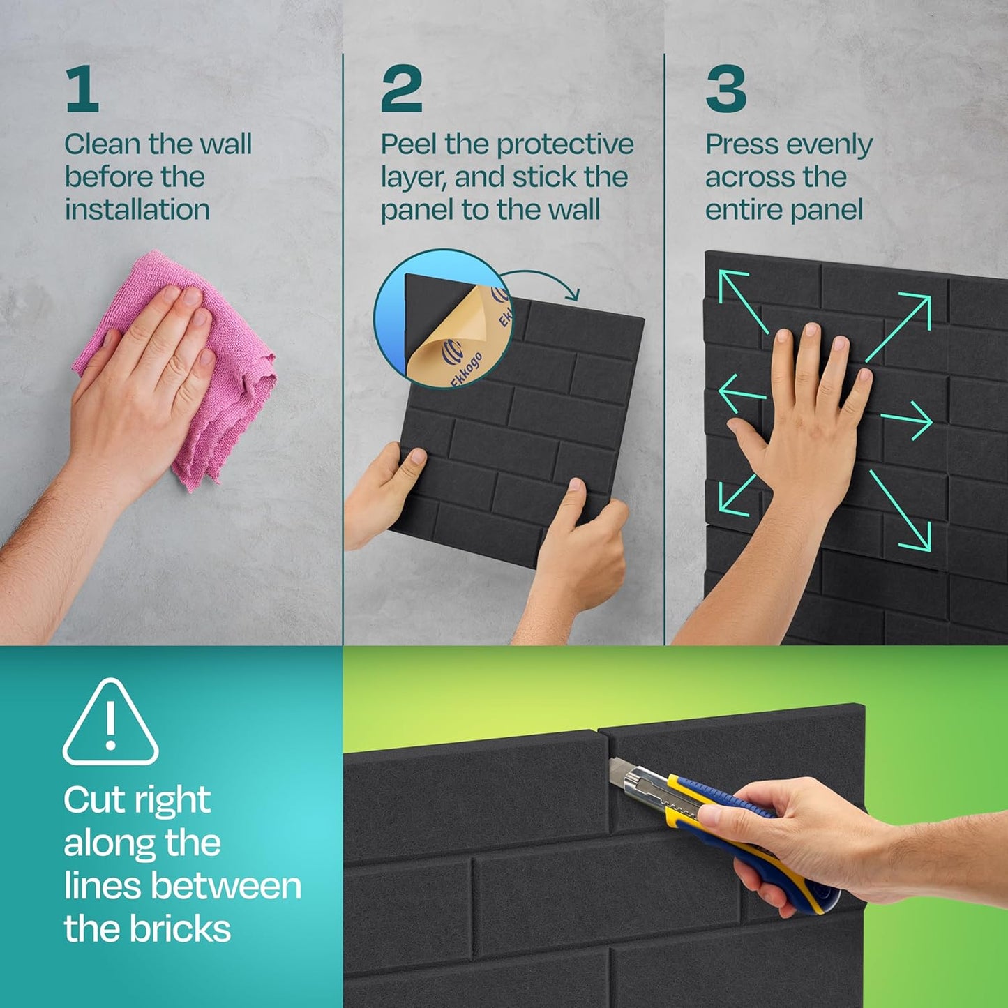 Acoustic Panels 18-Pack Soundproof Wall Panels 12"X12"X0.4" Brick Style Sound Panels Premium Sound Dampening Panels Easy Self Adhesive Installation - [Dark Gray]