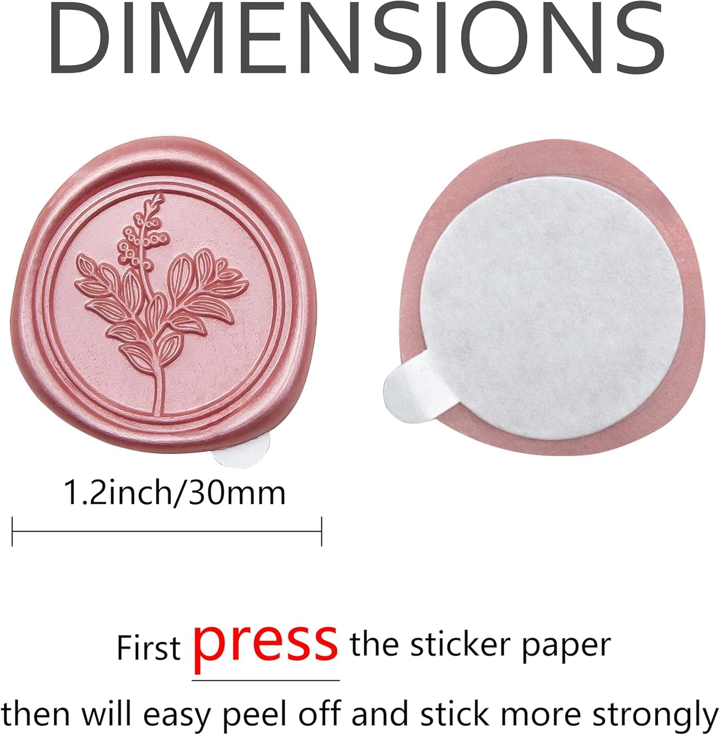 60 Pcs Rose Gold Wax Seal Stickers, Wedding Invitation Accessories Envelope Seals - Peferct for Wedding Accessories, Gift Box Craft Wrapping, Christmas Cards Envelope Decoraction