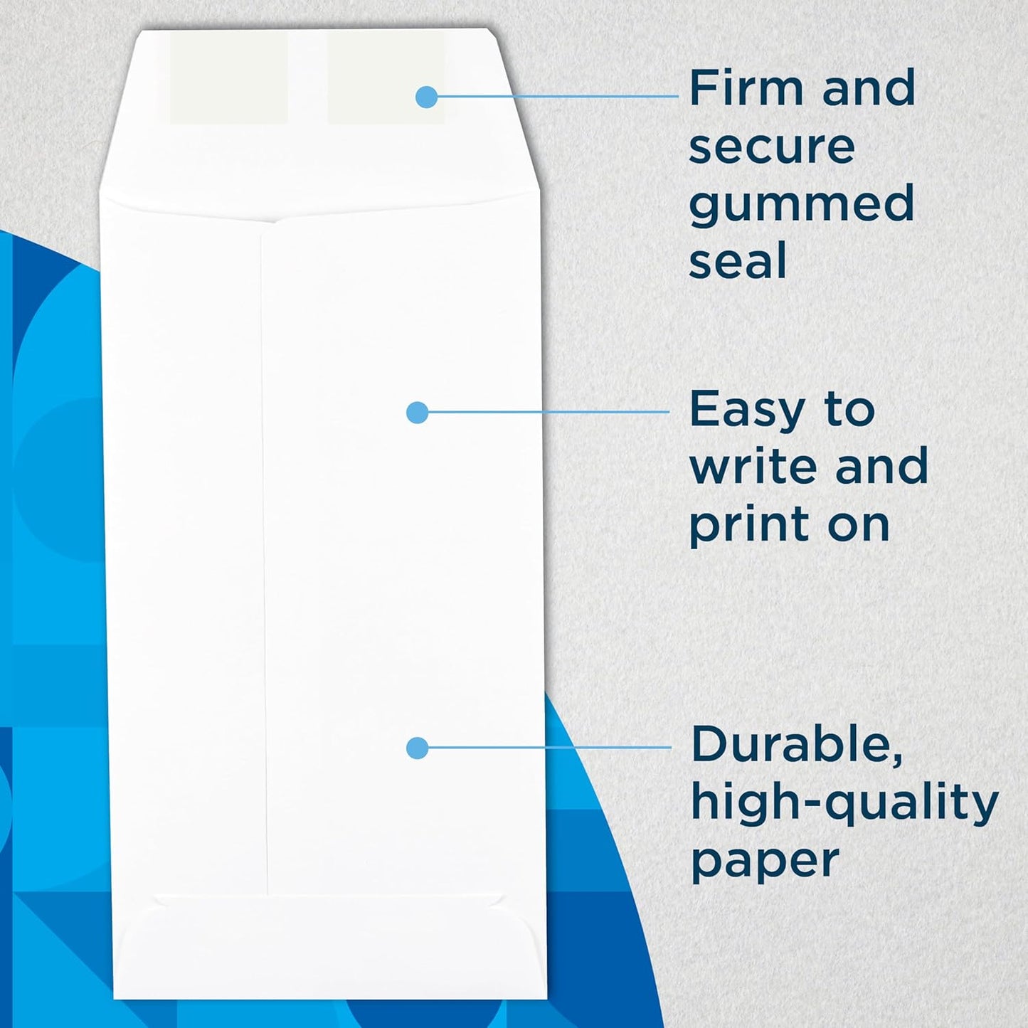 Guardian #7 Paper Coin Envelopes - Made in America with Gummed Flaps, Pack of 500 Blank Cash Envelopes for Coins, Receipts, Seeds, Small Parts Storage, and More, 3 ½ x 6 ½ Inches, White