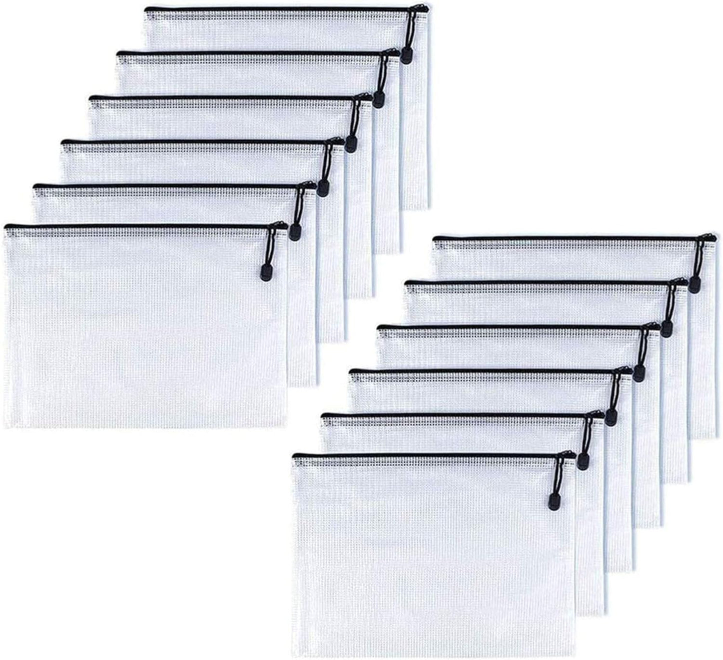 Oaimyy-B8,12 Pcs,Plastic Small Zipper Pouch Document Folders Bag & Zip File Folders for School Office Supplies, Travel,Puzzles Games Organizing Storage