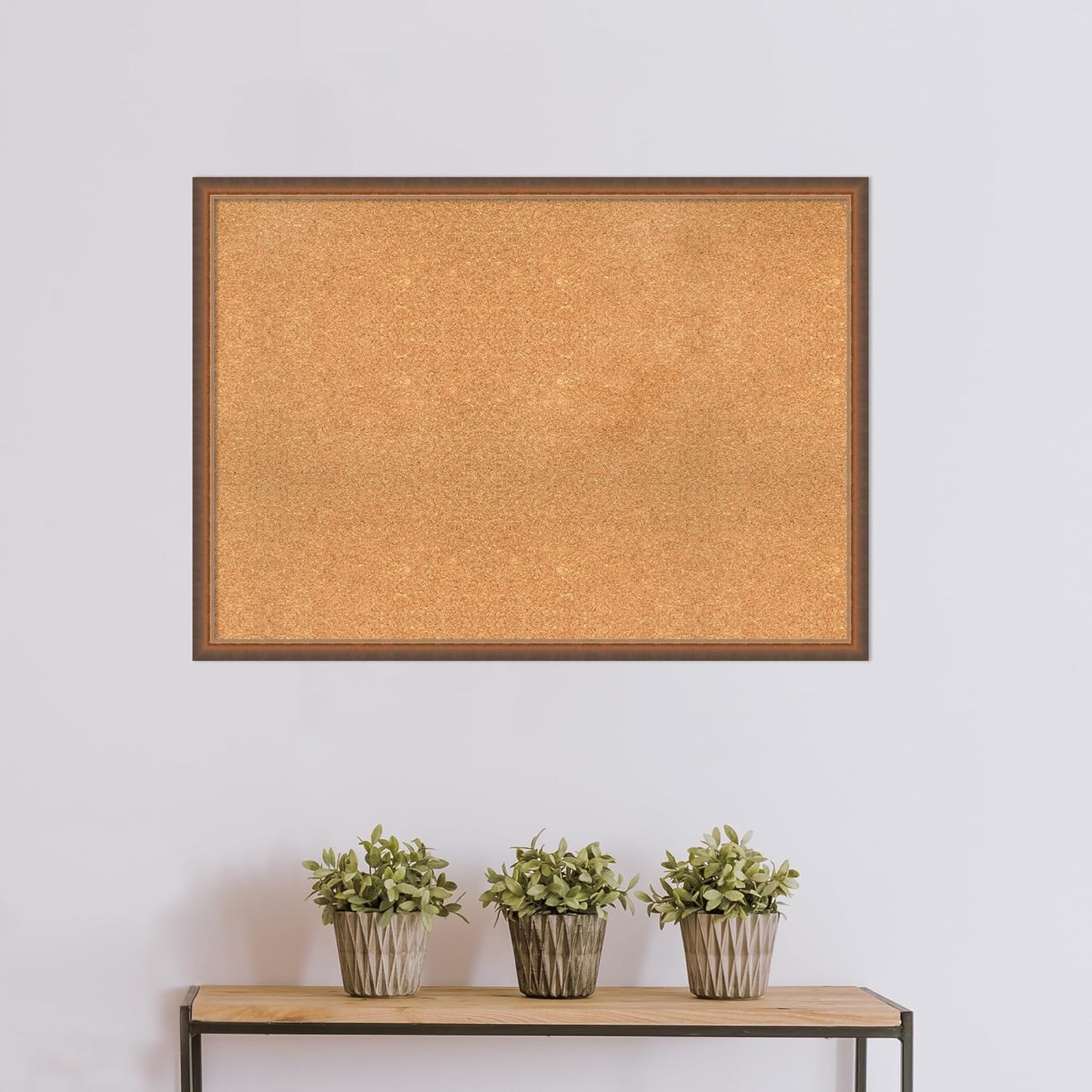 Amanti Art Natural Cork Board for Wall, 30x42 Vision Board with Bronze Frame, X-Large Corkboard Office Decor for Home Organization, Modern Corkboard Pinboard to Display Items for Home Organization in