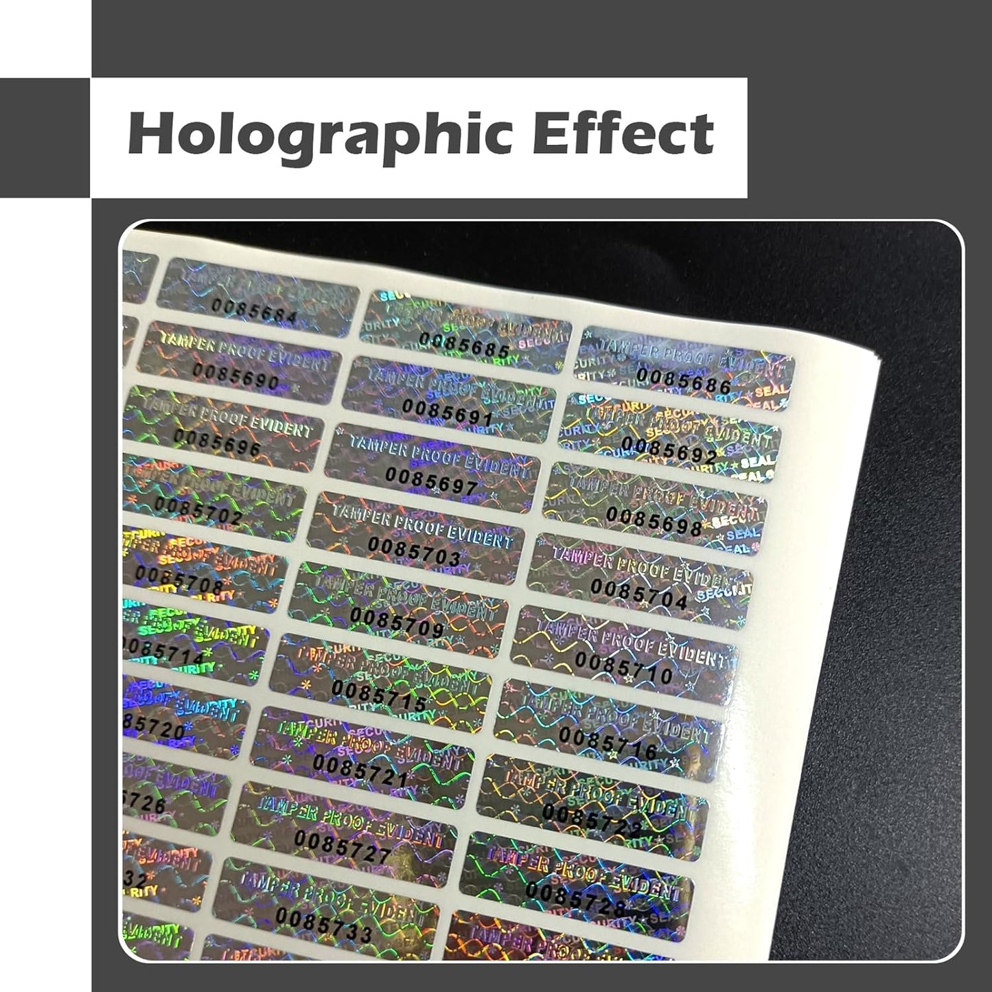 350pcs Tamper evident Hologram Stickers Original Security Labels Warranty Void Seal Tamper Proof Sticker with Unique Serial Number 1x0.3inch