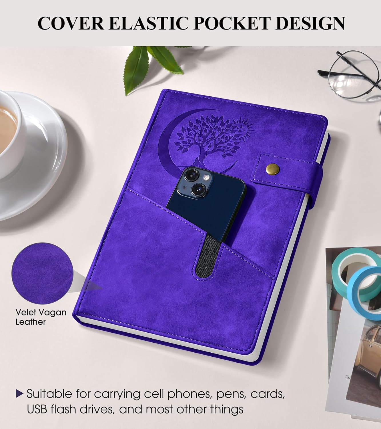 365 Page Thick Lined Journal Notebook for Men Women, A5 Leather Journals for Writing, Hardcover Notebooks for Work, School, Note Taking,Travel, Business,Personal Diary, College Ruled 5.9" x 8.4"