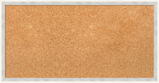 Amanti Art Natural Cork Board for Wall, 13x25 Vision Board with White Frame, Small Corkboard Office Decor for Home Organization, Modern Corkboard Pinboard to Display Items for Home Organization in