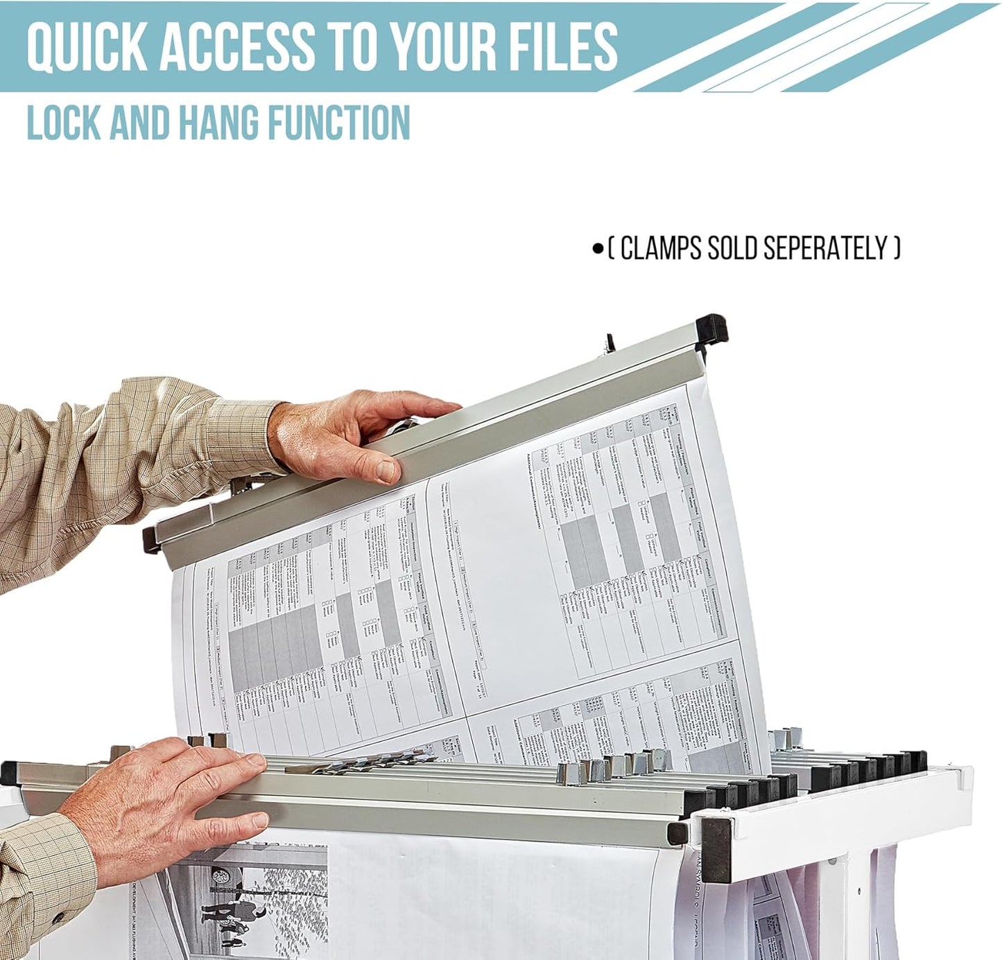 Adir Mobile Blueprint Storage Rack - Adjustable Mobile Blueprint Holder, Vertical Architect Drawing Rack with Wheels, Poster Display, Construction Plans Holder (Without Blueprint Clamps)