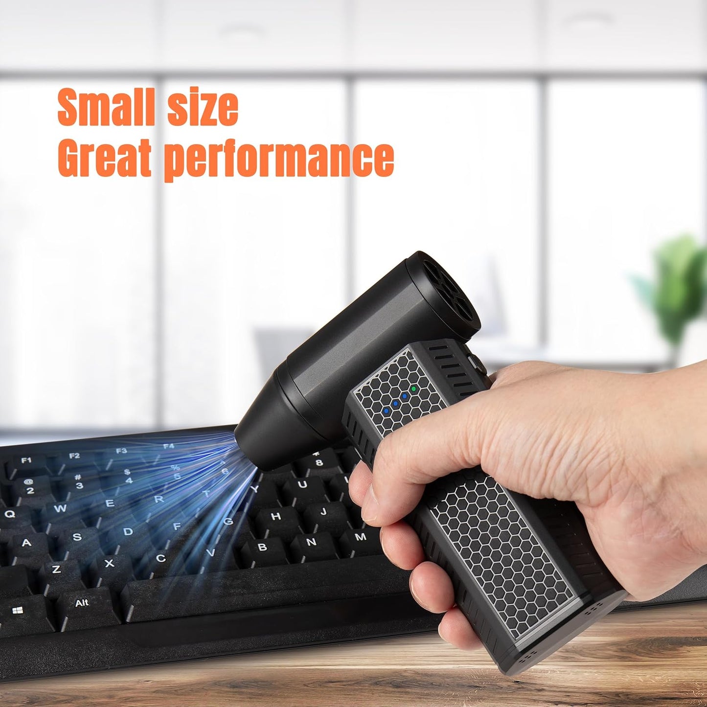 Electric Air Duster Mini Blower, 130000RPM Brushless Motor 4-Gear Rechargeable Compressed Air Duster, PC Computer Cleaner Keyboard Electronics Car Dust Blower for Home Office, Black