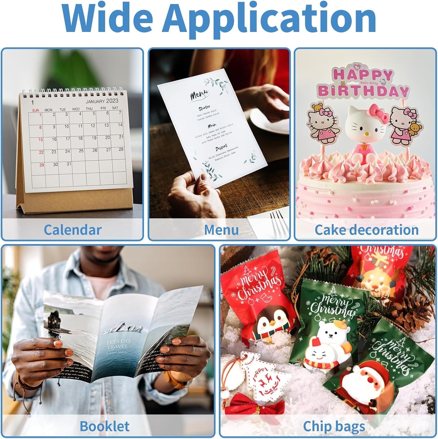 Glossy Photo Paper 8 x 10 inches, 30 Sheets Inkjet Photo Printer Paper, Instant Dry Picture Paper for DIY Chip Bag, Flyers, Cards, Calendars and Brochures(180gsm/48lb)