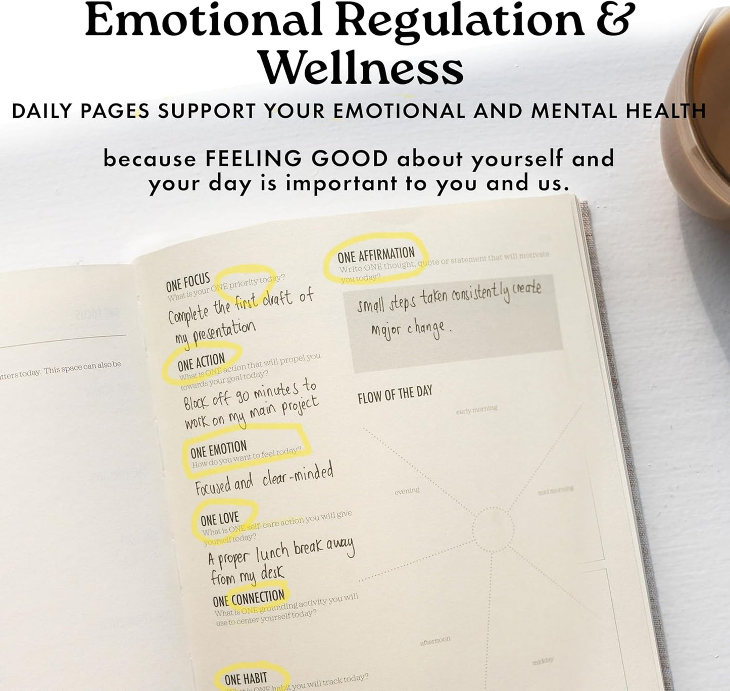 ONE FOCUS Planner: 90-Day Undated Daily Planner for ADHD and Productivity - Goal Setting, Anxiety Relief, Mindfulness Exercises, Gratitude, and Habit Tracker for Focus & Clarity - Ideal for Neurodivergent Adults & Busy Professionals, A5 Linen