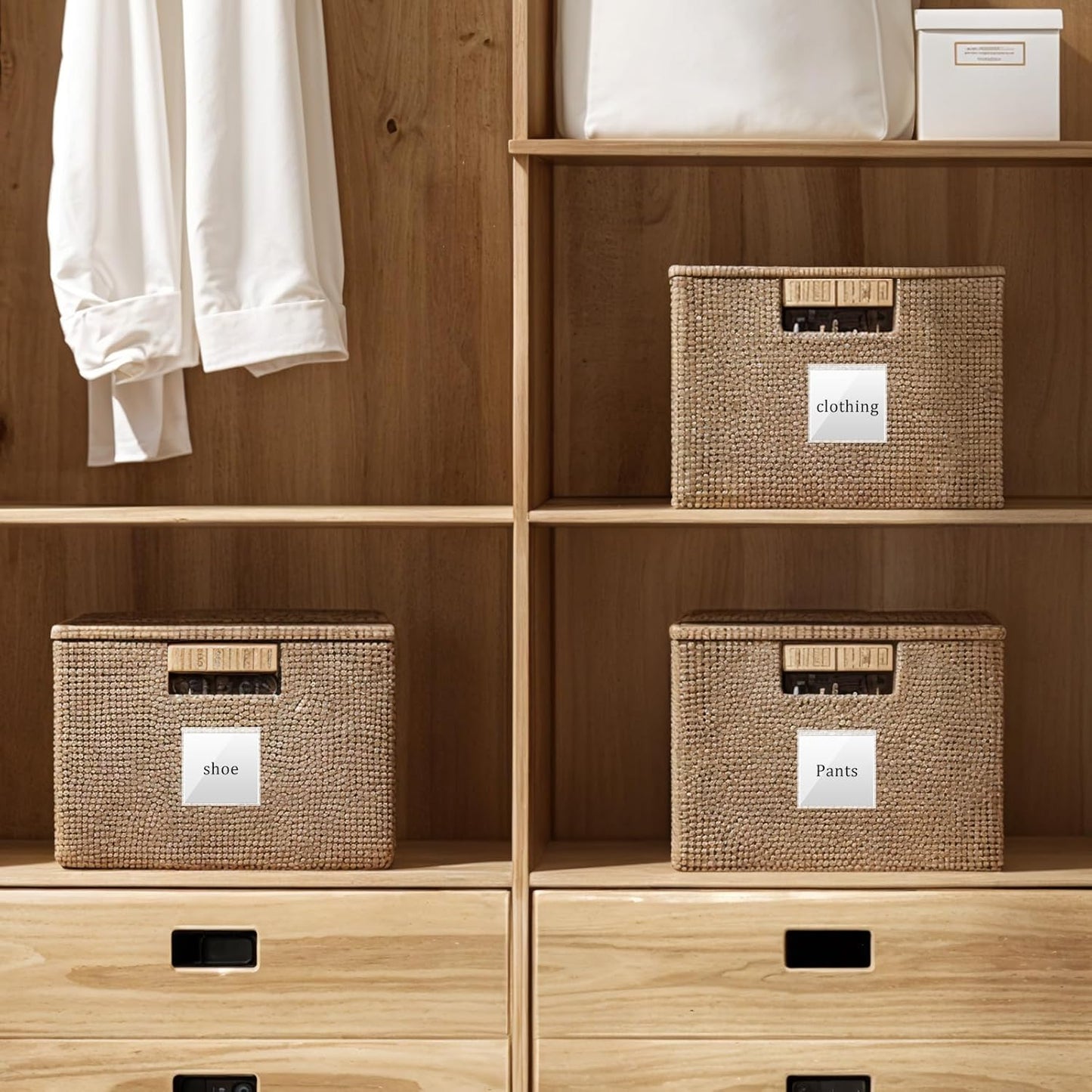 100 Pcs Self Adhesive Label Holder, Clear PVC Index Card Pockets, 3.5 x 3.5 inches