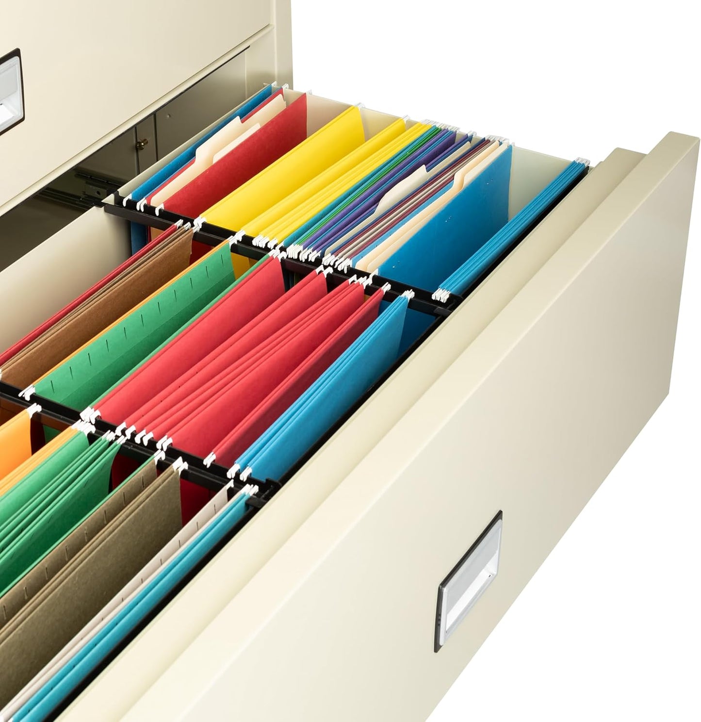 44 inch Wide 2-Drawer Lateral Fireproof File Cabinet – Legal and Letter Size Filing – Key Lock – Water Resistant – Fire Safe and Impact Rated – Putty Finish – Model LAT2W44P