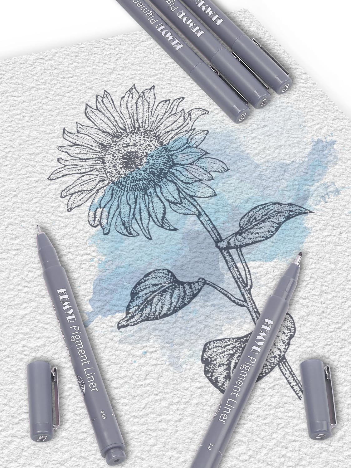 10 Micro Fine liner Drawing Art Pens Calligraphy Pens: 0.05mm-1.0mm Size Grey Art supplies Waterproof Archival Grey Ink Markers For Artists,Use for Professional Watercolor,Sketching