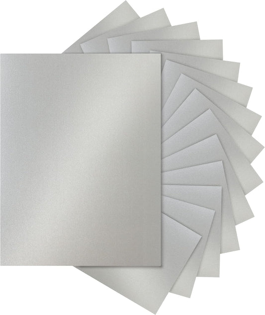 120 Sheets Shimmer Silver Cardstock 8.5 x 11 Craft Paper, 250gsm/92lb Heavyweight Certificate Paper Card Stock for DIY Card Making, Wedding Invitations, Thank You Cards, Business Cards