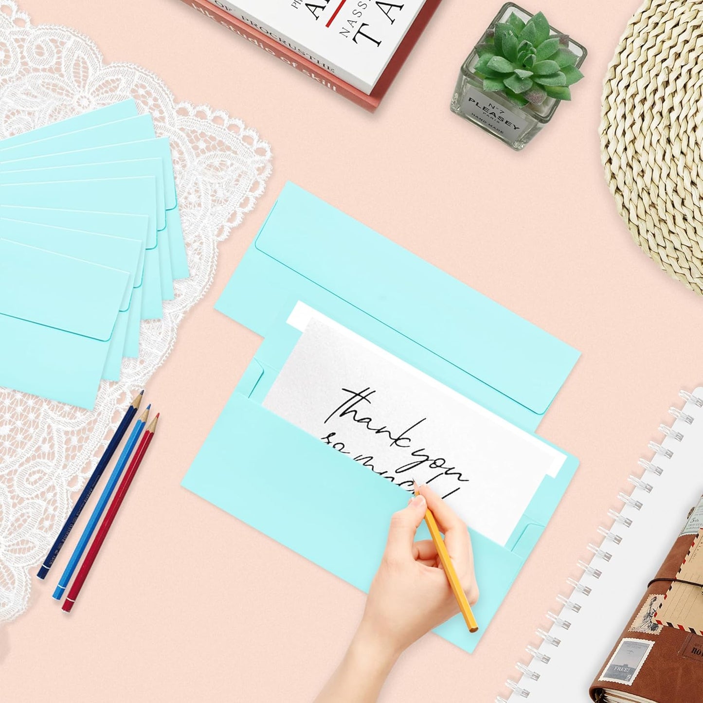 200 Pack #10 Business Envelopes, Light Blue Standard Envelopes Self Seal, Letter Size Business Mailing Envelopes for Checks Letters Invoices Statements Birthday Graduation Wedding, 4 1/8 x 9 1/2 Inch