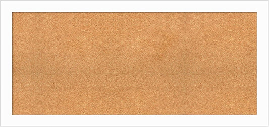 Amanti Art Natural Cork Board for Wall, 21x45 Vision Board with White Frame, Oversize Corkboard Office Decor for Home Organization, Casual Corkboard Pinboard to Display Items for Home Organization in