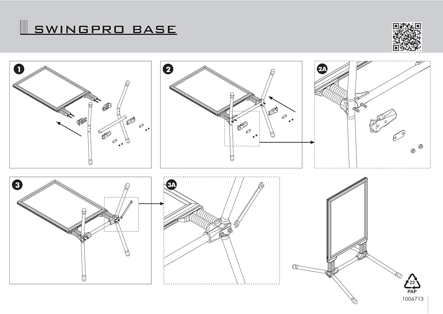 M&T Displays SwingPro Weather-Resistant Outdoor Sidewalk Sign Holder 30x40 Inch Aluminum Banner Frame Pavement Curb Display Stand Black for Restaurant, Business, Advertising