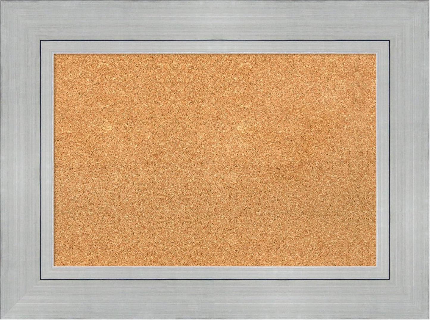 Amanti Art Natural Cork Board for Wall, 23x31 Vision Board with Silver Wood Frame, Medium Corkboard Office Decor for Home Organization, Casual Corkboard Pinboard to Display Items for Home