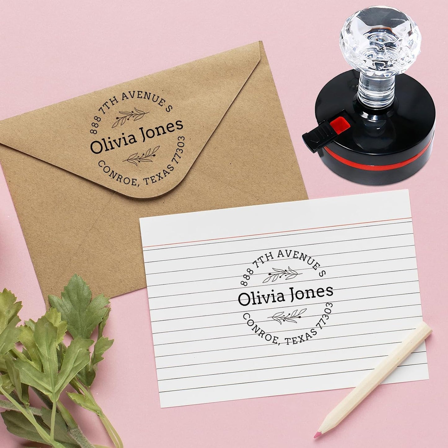 Custom Address Stamp Return Address Stamps Self Inking Personalized Teacher Stamp with Clear, Consistent Impressions