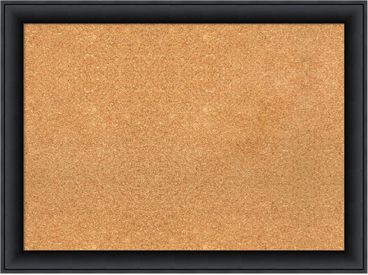 Amanti Art Natural Cork Board for Wall, 23x31 Vision Board with Black Wood Frame, Medium Corkboard Office Decor for Home Organization, Modern Contemporary Corkboard Pinboard to display items for home