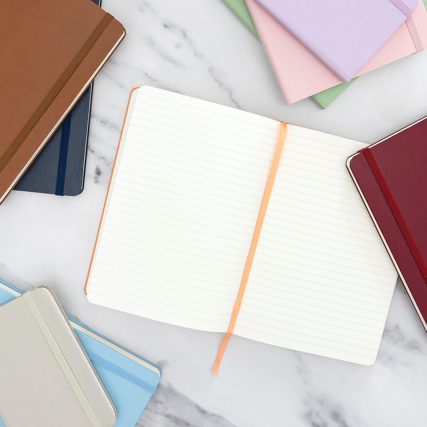 PAPERAGE Lined Journal Notebook, (Cognac), 160 Pages, Medium 5.6 in x 8 in - 100 GSM Thick Paper – Hardcover Journaling Notebook for Work, School & Note Taking