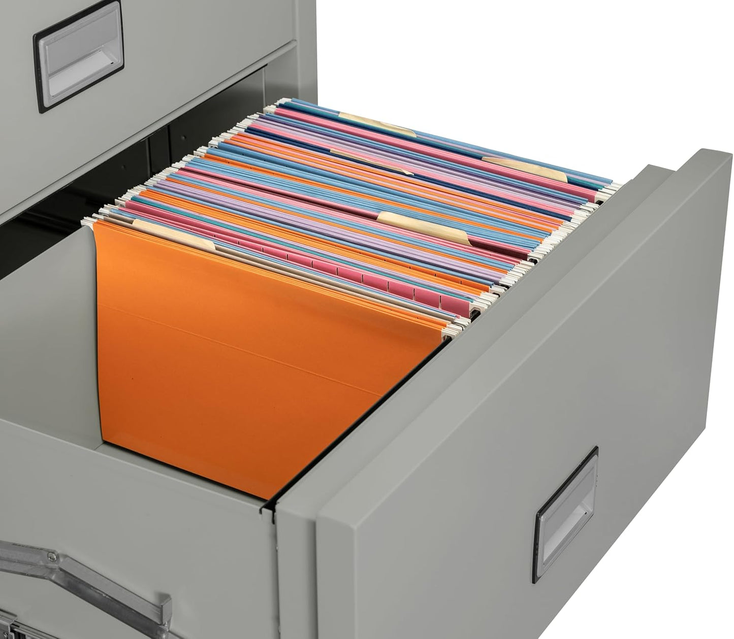 31 inch Wide 4-Drawer Lateral Fireproof File Cabinet – Legal and Letter Size Filing – Key Lock – Water Resistant – Fire Safe and Impact Rated – Light Gray Finish – Model LAT4W31LG