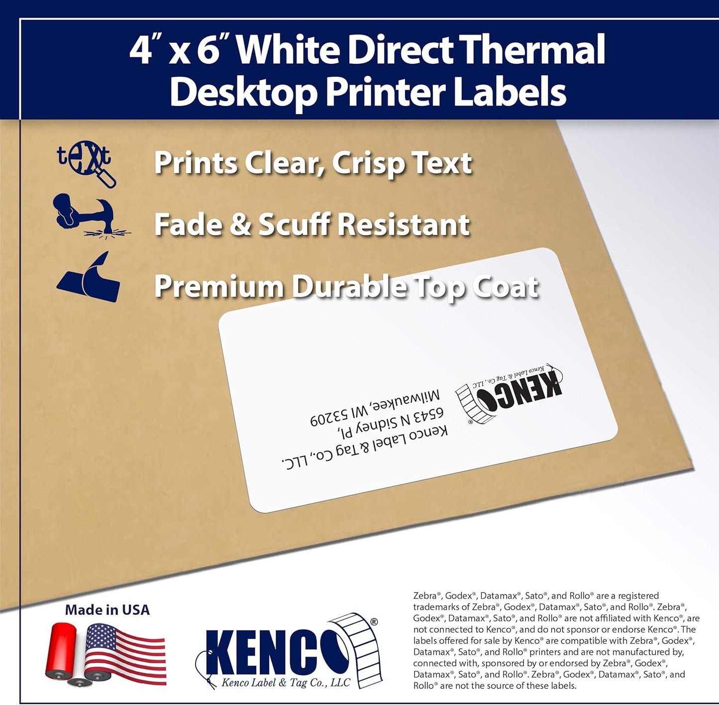4" X 6" Direct Thermal Perforated Stickers Labels for Shipping Labels, Inventory, and Color Coding - Compatible with Zebra, Rollo, Godex and More (White, Pallet)