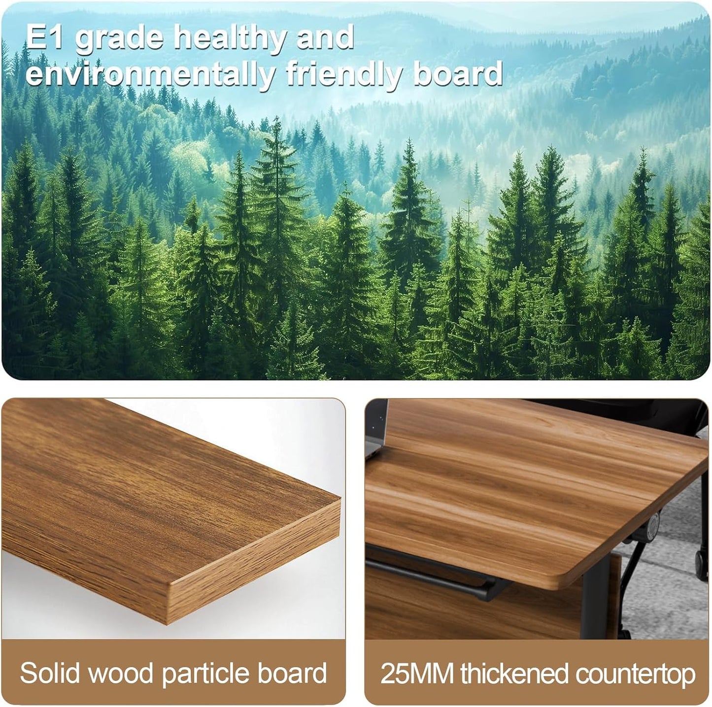 Conference Room Table with Flip-Top Design for Dynamic Meetings, Business Table Computer Desk with Heavy-Duty Frame,Foldable Seminar Meeting Tables for Home Office (2, C, 55.1IN)